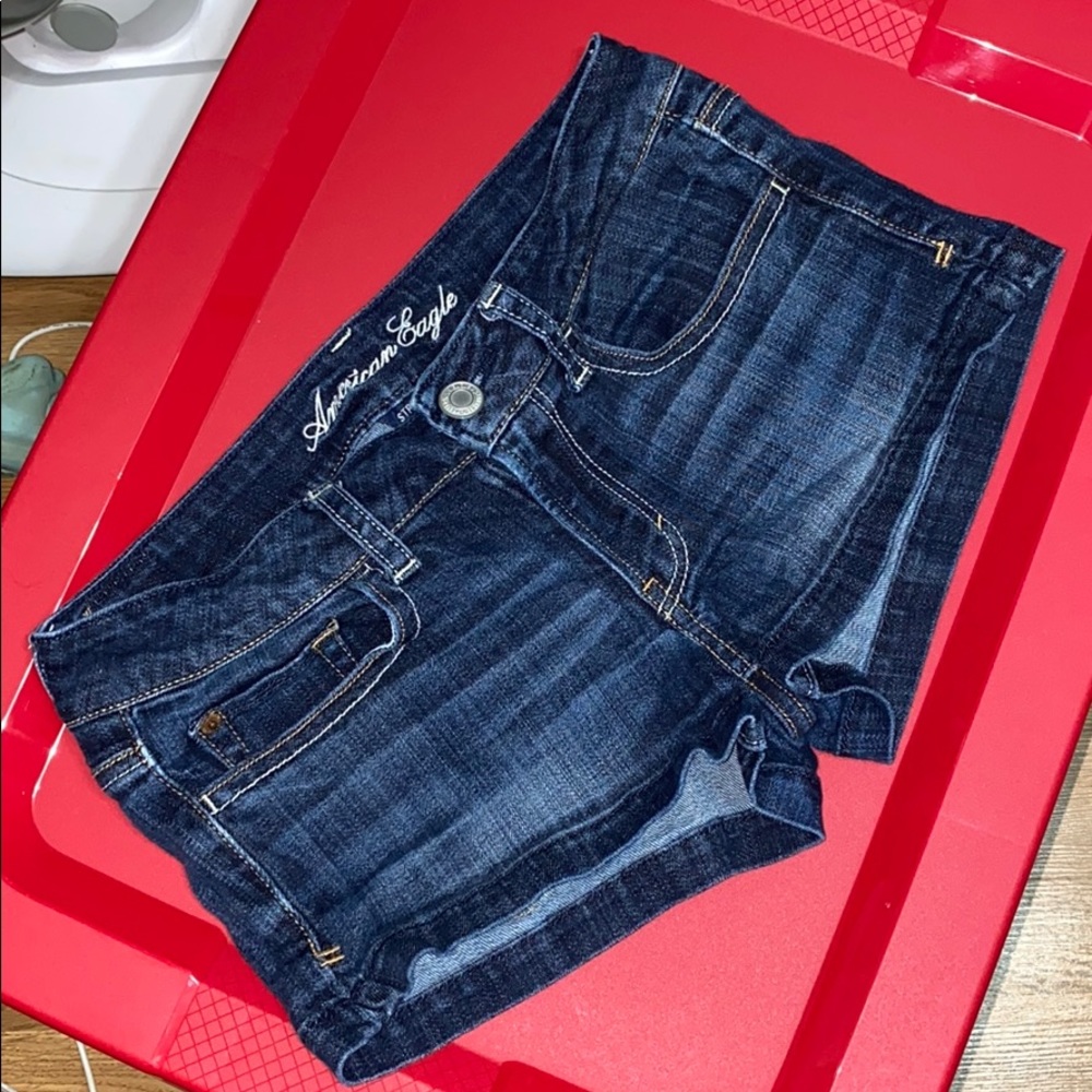 american eagle blue jean shorts